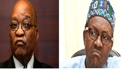 Jacob Zuma of South Africa and Muhammadu Buhari, president-elect